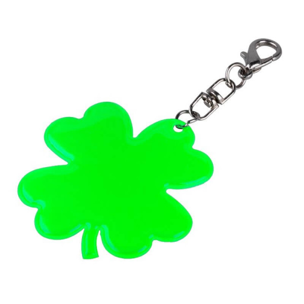 LUCKY CLOVER reflexní přívěsek na klíče,  zelená