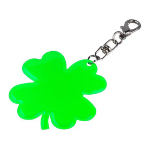 LUCKY CLOVER reflexní přívěsek na klíče,  zelená - Reklamnepredmety