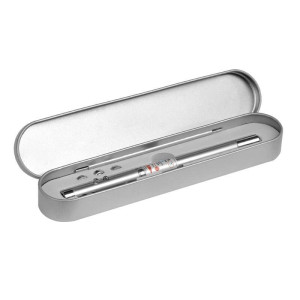 POINTER 4in1 kuličkové pero s laserovým ukazovátkem,  stříbrná - Reklamnepredmety