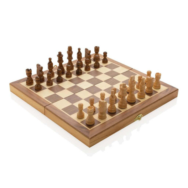 Prémiové FSC® dřevěné šachy ve skládací šachovnici