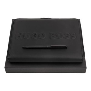 Set HUGO BOSS Black (kuličkové pero Cloud & konferenční obal A5 Label ) - Reklamnepredmety