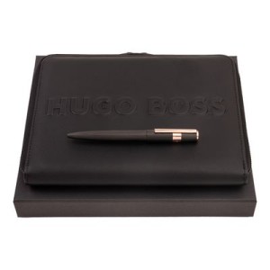 Set HUGO BOSS (kuličkové pero Gear Pinstripe & konferenční obal A5 Label) - Reklamnepredmety