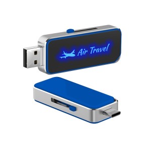 USB 3.0 FLASH DISK S LED LOGEM A TYPE-C KONEKTOREM - Reklamnepredmety