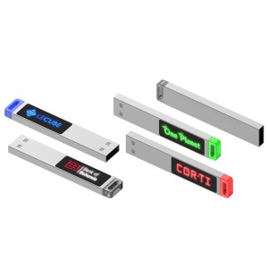 Slim USB 2.0/3.0 flash disk s LED logem a podsvícením - Reklamnepredmety