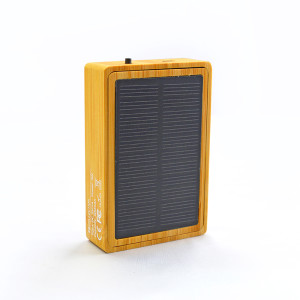 Bambusový bezdrátový reproduktor se solárním panelem - Reklamnepredmety