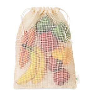 Síťovaná bavlněná taška na potraviny s vlastní etiketou - Reklamnepredmety
