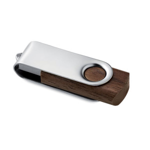 Dřevěné USB s otočným kovovým krytem s potiskem nebo gravírováním - Reklamnepredmety