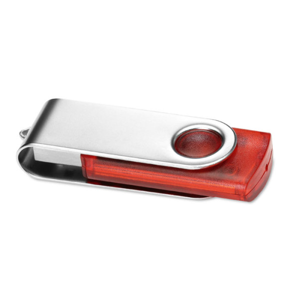 USB 3.0 flash disk s průhledným tělem a kovovým krytem, s potiskem nebo gravírováním v ceně