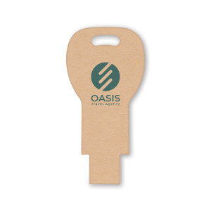 USB flash disk ve tvaru papírového klíče, s potiskem - Reklamnepredmety