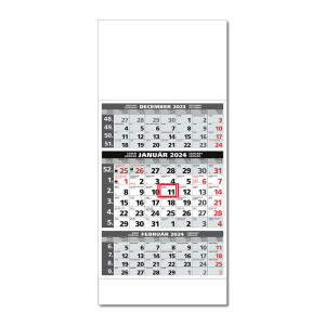 Plánovací kalendář STANDARD 3M šedý 2024 - Reklamnepredmety
