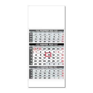 Plánovací kalendář STANDARD 3M šedý 2024 - Reklamnepredmety
