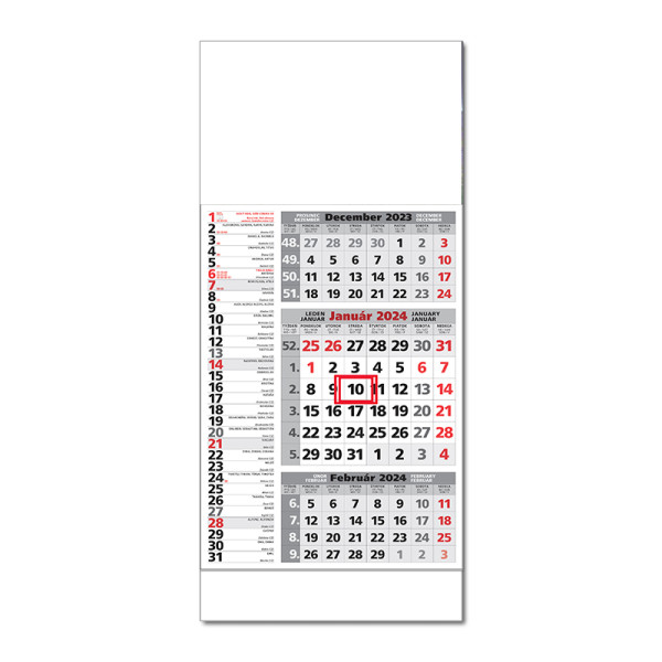Plánovací kalendář STANDARD 3M kombi 2024
