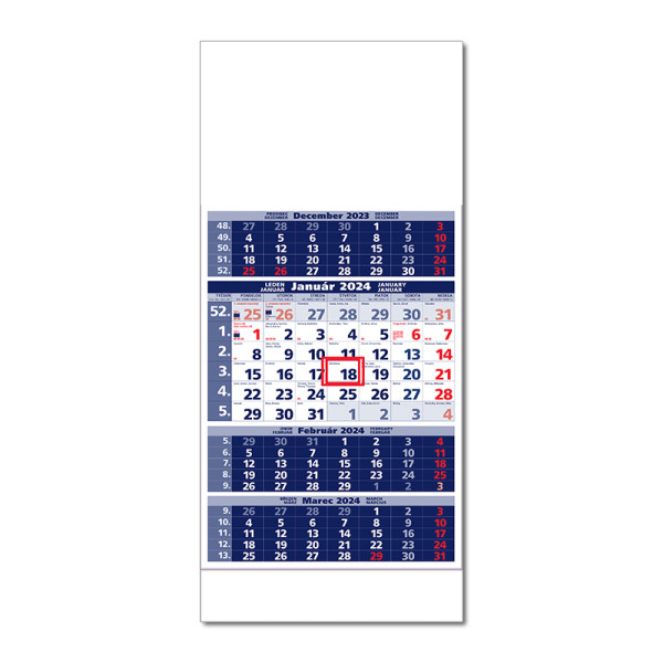 Plánovací kalendář STANDARD 4M modrý 2024