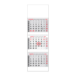 Plánovací kalendář KLASIK 3M šedý 2024 - Reklamnepredmety