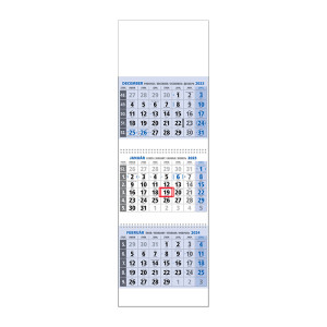 Plánovací kalendář KLASIK 3M modrý 2024 - Reklamnepredmety