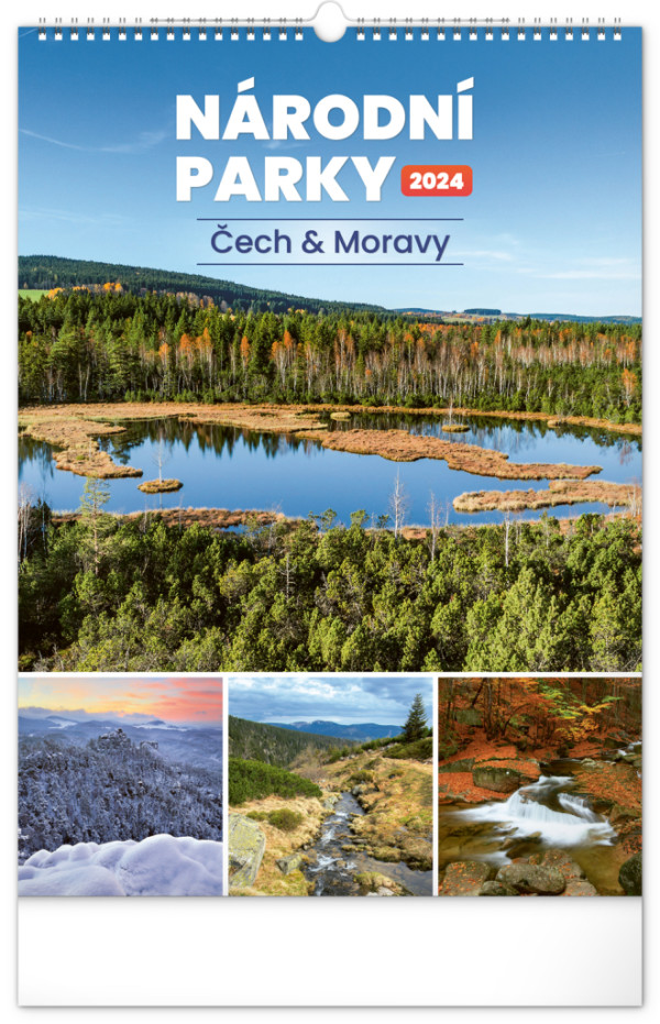 Nástěnný kalendář Národní parky Čech a Moravy CZ 2024
