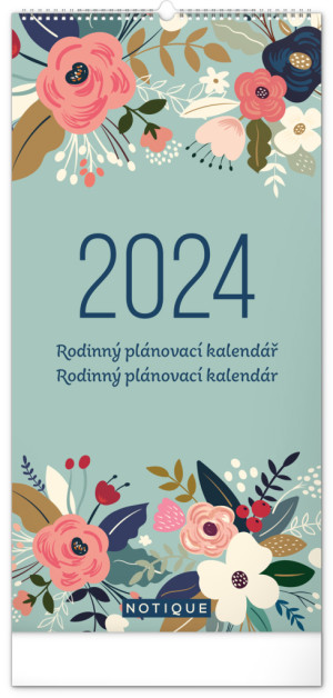 Nástěnný plánovací kalendář Květiny 2024 CZ - Reklamnepredmety