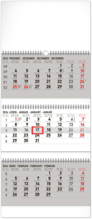 Nástěnný kalendář 3-měsíční standard skládací CZ 2024 - Reklamnepredmety