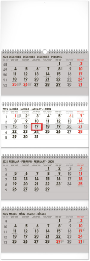 Nástěnný kalendář 4-měsíční standard skládací 2024 - Reklamnepredmety