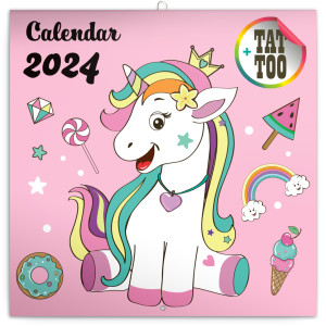Poznámkový kalendář Šťastné jednorožci 2024 - Reklamnepredmety