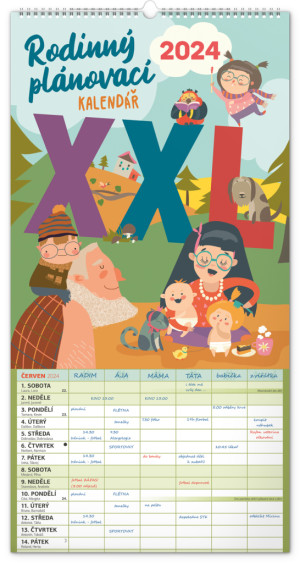 Nástěnný kalendář Rodinný plánovací XXL CZ 2024 - Reklamnepredmety