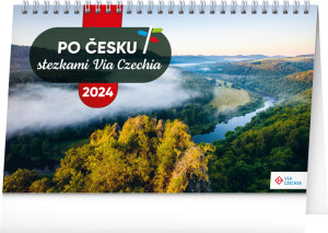 Stolní kalendář Kolem Česka stezkami Via Czechia 2024 - Reklamnepredmety