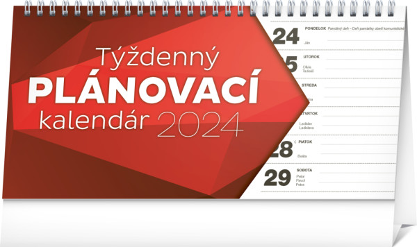 Stolní kalendář Plánovací řádkový 2024