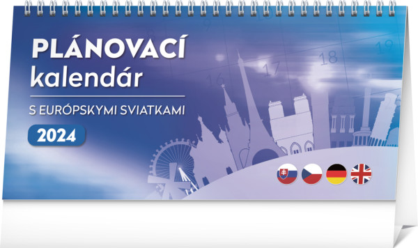 Stolní kalendář Plánovací s evropskými svátky 2024