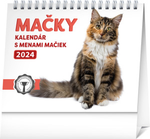 Stolní kalendář Kočky – se jmény koček 2024 - Reklamnepredmety
