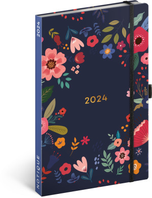 Týdenní diář Květiny v modrém 2024 - Reklamnepredmety