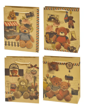Papírová taška s potiskem medvídků - Reklamnepredmety