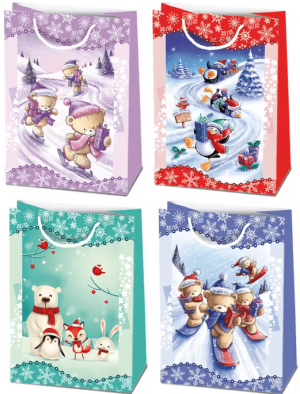 Mix dárkových tašek s vánočním motivem, XL - Reklamnepredmety