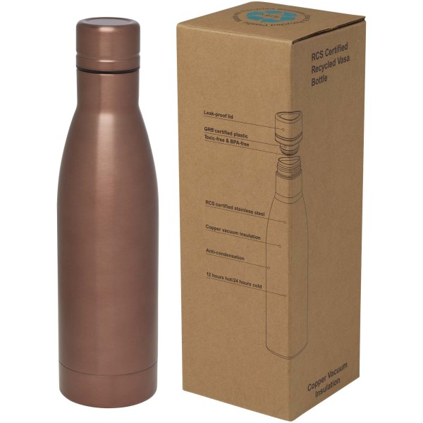 Vasa 500ml měděná vakuově izolovaná láhev z recyklované nerezové oceli s certifikací RCS