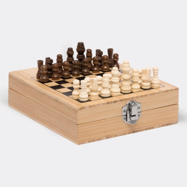 Sada na víno BAMBOO CHESS se šachovou hrou