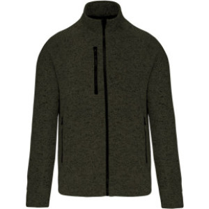 Pánská melanžová pletená fleecová bunda K9106 - Reklamnepredmety