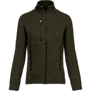 Dámská melanžová pletená fleecová bunda K9107 - Reklamnepredmety