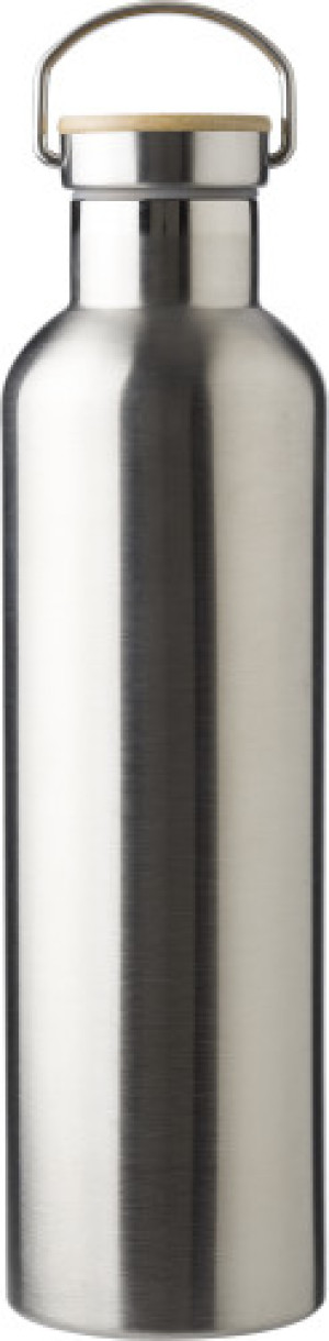 Dvoustěnná nerezová termoska 1l, s bambusovým detailem na víčku - Reklamnepredmety