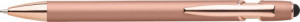 Hliníkové kuličkové pero s modrou náplní, stylusem a detaily v barvě růžového zlata - Reklamnepredmety