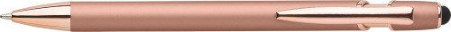 Hliníkové kuličkové pero s modrou náplní, stylusem a detaily v barvě růžového zlata