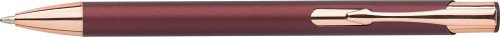Hliníkové kuličkové pero s modrou náplní a detaily v barvě růžového zlata
