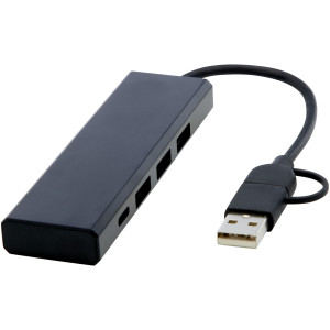 Rise USB 2.0 hub z RCS recyklovaného hliníku - Reklamnepredmety