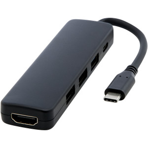 Multimediální adaptér Loop USB 2.0-3.0 s portem HDMI, z recyklovaného plastu RCS - Reklamnepredmety
