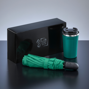 CESTOVNÍ SADA: TERMOHRNEK NORDIC 350 ML & PLNĚ AUTOMATICKÝ DEŠTNÍK - Reklamnepredmety