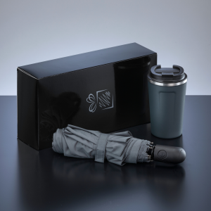 CESTOVNÍ SADA: TERMOHRNEK NORDIC 350 ML & PLNĚ AUTOMATICKÝ DEŠTNÍK - Reklamnepredmety