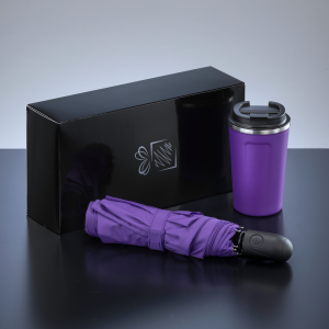 CESTOVNÍ SADA: TERMOHRNEK NORDIC 350 ML & PLNĚ AUTOMATICKÝ DEŠTNÍK - Reklamnepredmety