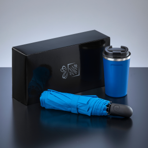 CESTOVNÍ SADA: TERMOHRNEK NORDIC 350 ML & PLNĚ AUTOMATICKÝ DEŠTNÍK - Reklamnepredmety