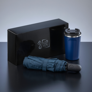 CESTOVNÍ SADA: TERMOHRNEK NORDIC 350 ML & PLNĚ AUTOMATICKÝ DEŠTNÍK - Reklamnepredmety