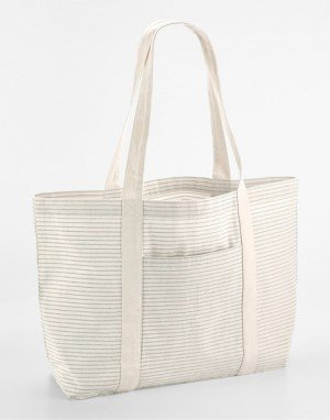 Pruhovaná nákupní taška z organické bavlny - Reklamnepredmety