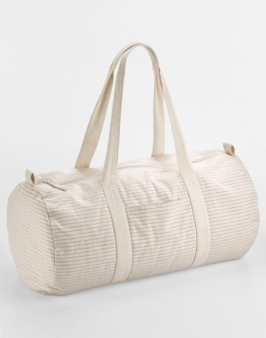 Pruhovaná taška Barrel z organické bavlny - Reklamnepredmety