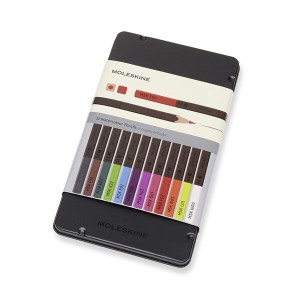 Akvarelové barevné tužky Moleskine - kovový box 12 barev - Reklamnepredmety